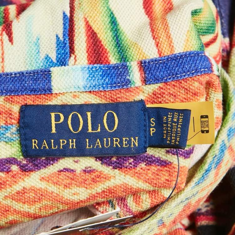 Pre Owned Polo Ralph Lauren Multicolor Serape Print Cotton Pique Popover Hoodie S
