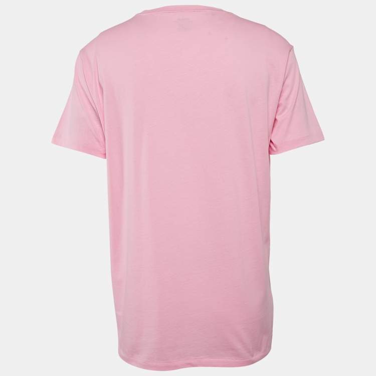 Pre Owned Polo Ralph Lauren Pink Jersey Crewneck T-Shirt L