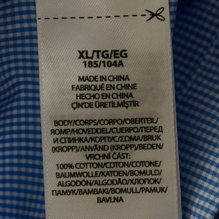 Pre Owned Polo Ralph Lauren Blue Gingham Poplin Long Sleep Set XL