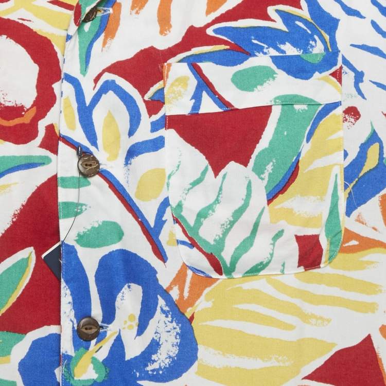 Pre Owned Polo Ralph Lauren Multicolor Floral Print Crepe Shirt M
