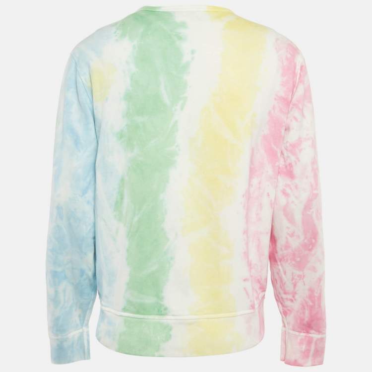 Pre Owned Polo Ralph Lauren Multicolor Tie-Dye Cotton Fleece Sweatshirt L