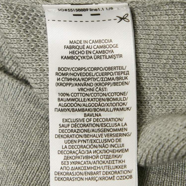 Pre Owned Polo Ralph Lauren Grey Mesh Knit Half Zip Sweater L