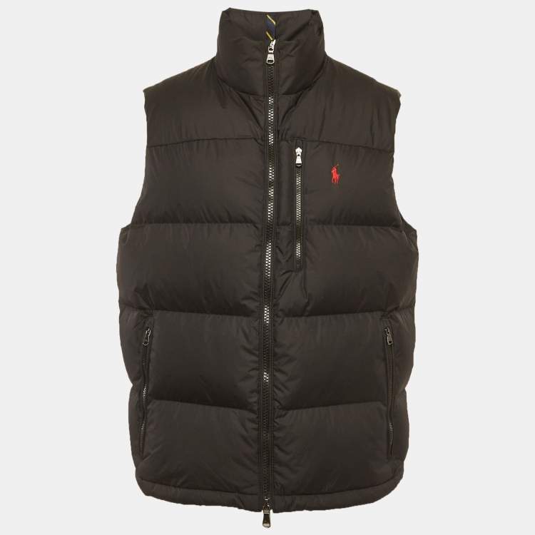 Pre Owned Polo Ralph Lauren Black Synthetic Down Gilet XL