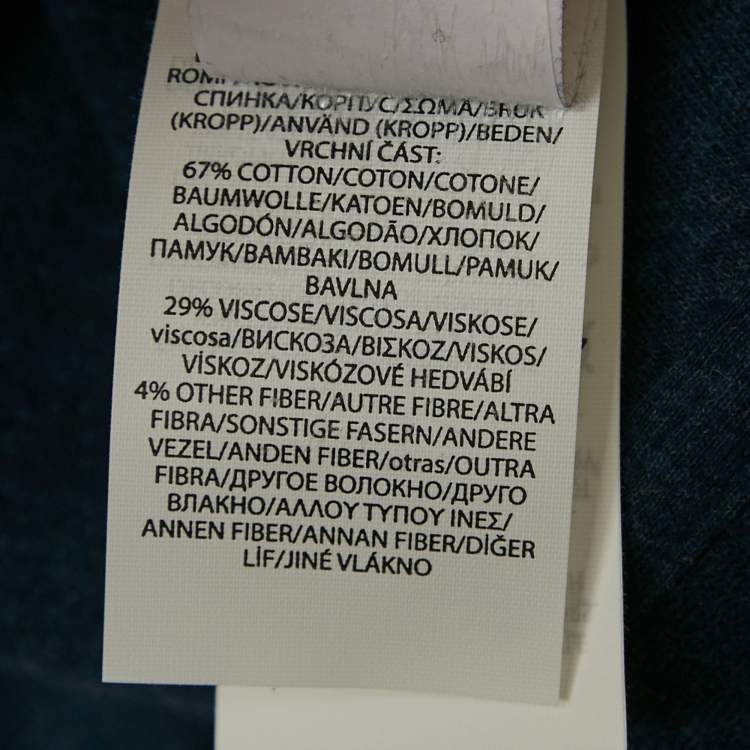 Pre Owned Polo Ralph Lauren Blue Cotton Knit Zip-Up Jacket S