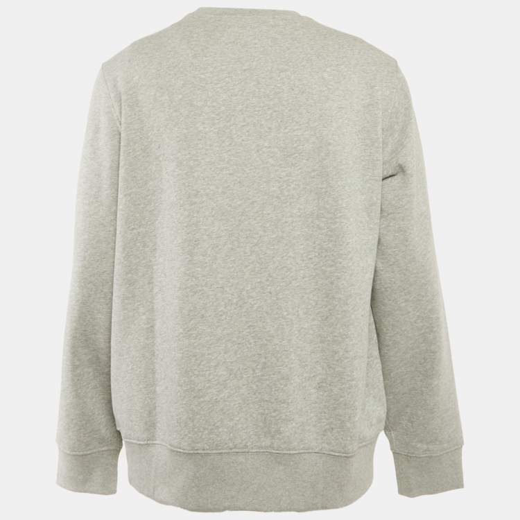 Pre Owned Polo Ralph Lauren Grey Teddy Print Cotton Crewneck Sweatshirt L