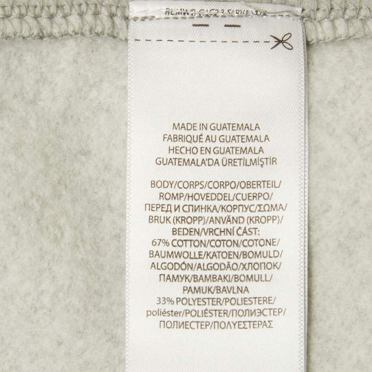 Pre Owned Polo Ralph Lauren Grey Teddy Print Cotton Crewneck Sweatshirt L