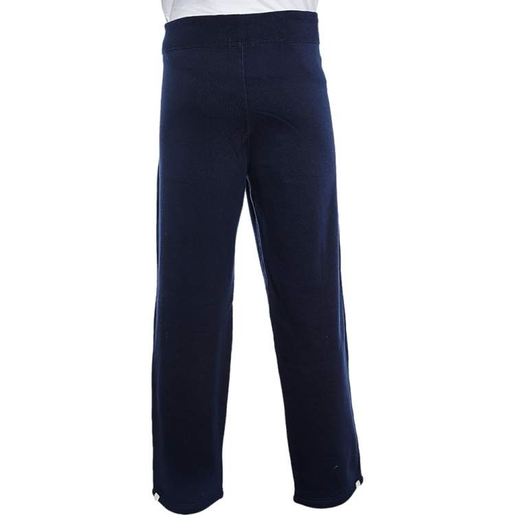 Pre Owned Polo Ralph Lauren Navy Blue Cotton Knit Track Pants XL