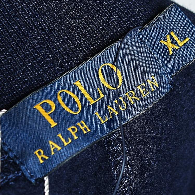 Pre Owned Polo Ralph Lauren Navy Blue Cotton Knit Track Pants XL