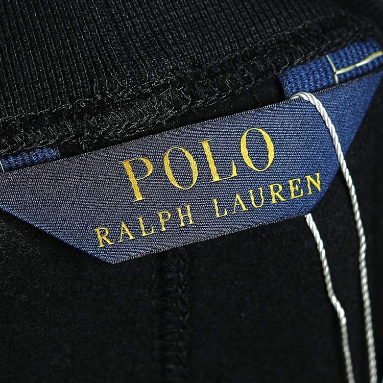 Pre Owned Polo Ralph Lauren Black Cotton Knit Track Pants XL