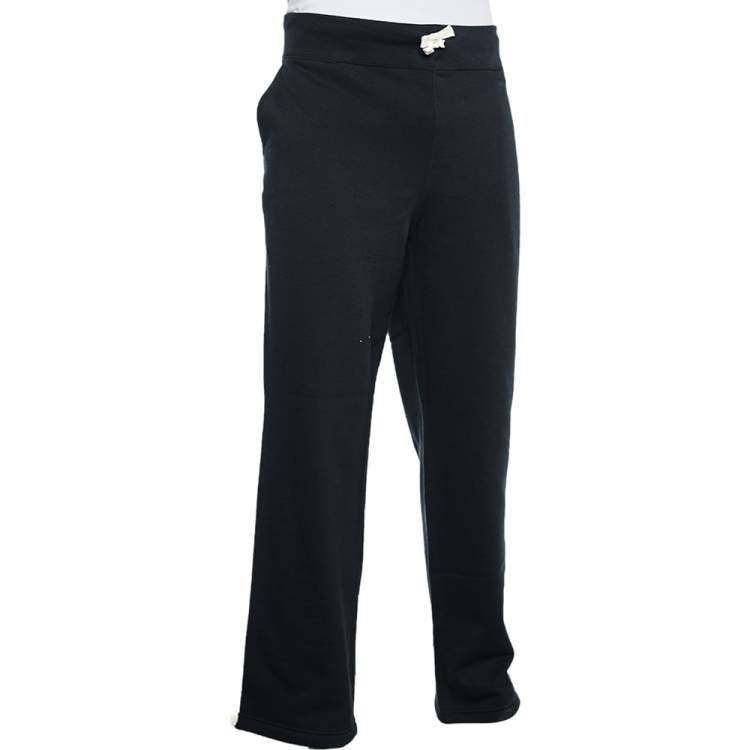 Pre Owned Polo Ralph Lauren Black Cotton Knit Track Pants XL