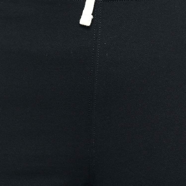 Pre Owned Polo by Ralph Lauren Black Cotton Knit Drawstring Detail Track Pants XL