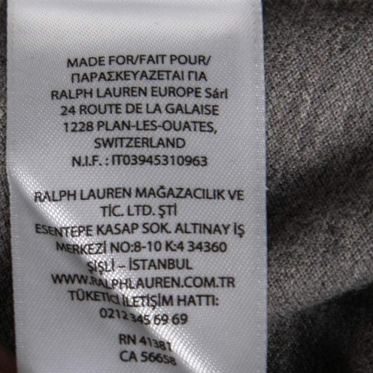 Pre Owned Polo Ralph Lauren Grey Cotton Knit Polo T-Shirt S