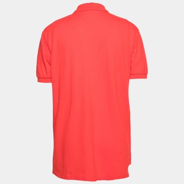 Pre Owned Polo Ralph Lauren Red Cotton Polo T-Shirt L