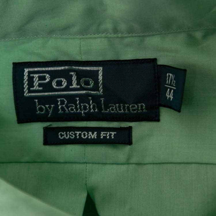Pre Owned Polo Ralph Lauren Green Cotton Button Down Custom Fit Shirt XXXL