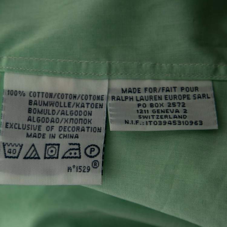 Pre Owned Polo Ralph Lauren Green Cotton Button Down Custom Fit Shirt XXXL