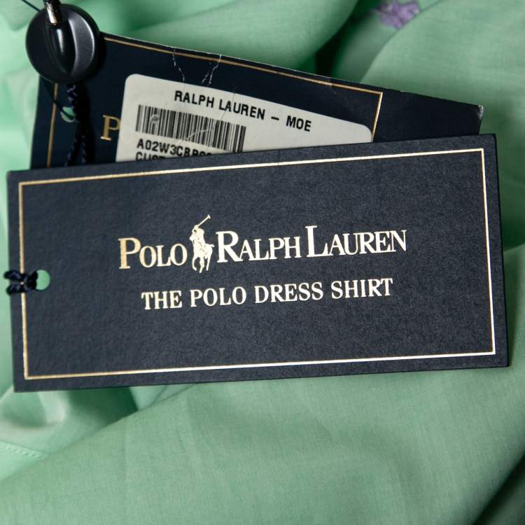 Pre Owned Polo Ralph Lauren Green Cotton Button Down Custom Fit Shirt XXXL