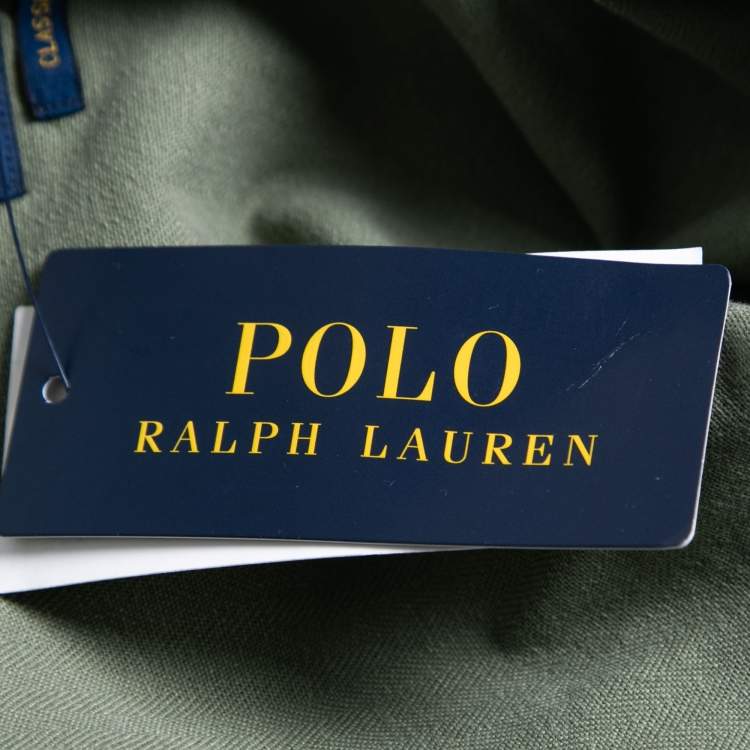 Pre Owned Polo Ralph Lauren Olive Green Cotton Utility Long Sleeve Shirt L