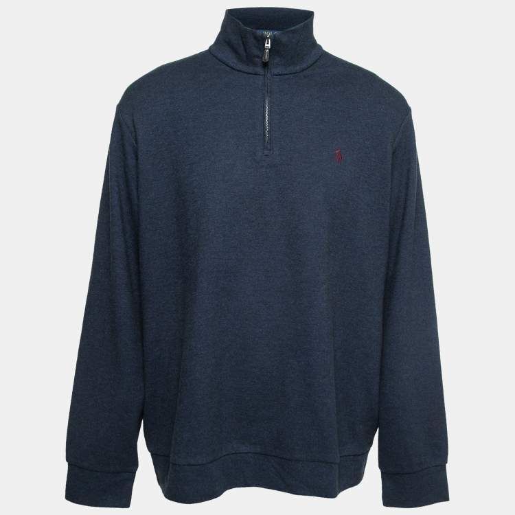 Pre Owned Polo Ralph Lauren Navy Blue Knit Long Sleeve Jumper XL