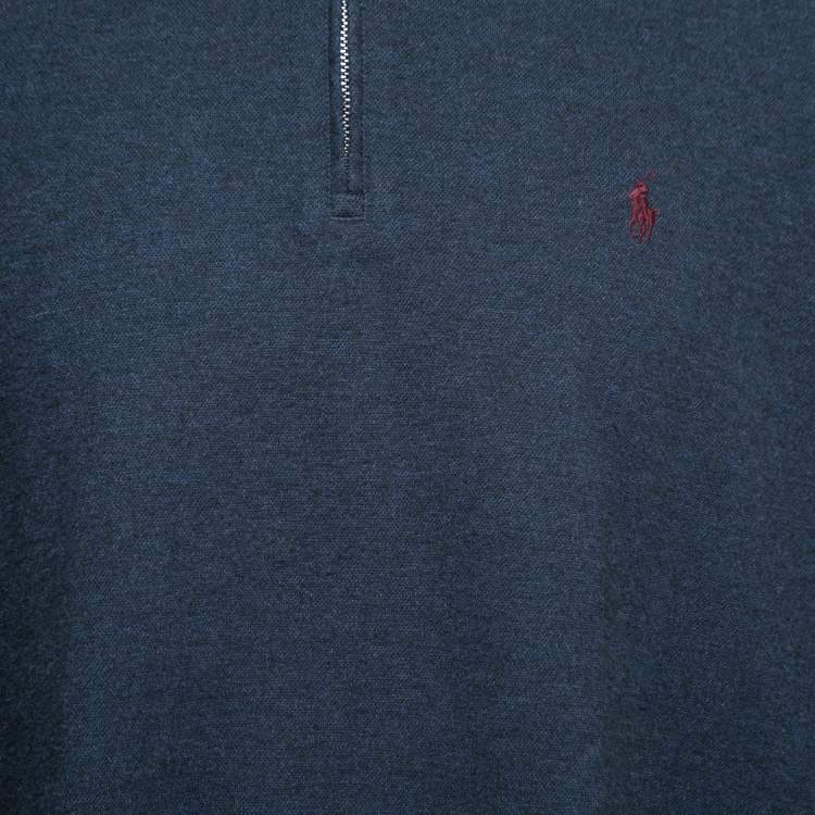 Pre Owned Polo Ralph Lauren Navy Blue Knit Long Sleeve Jumper XL