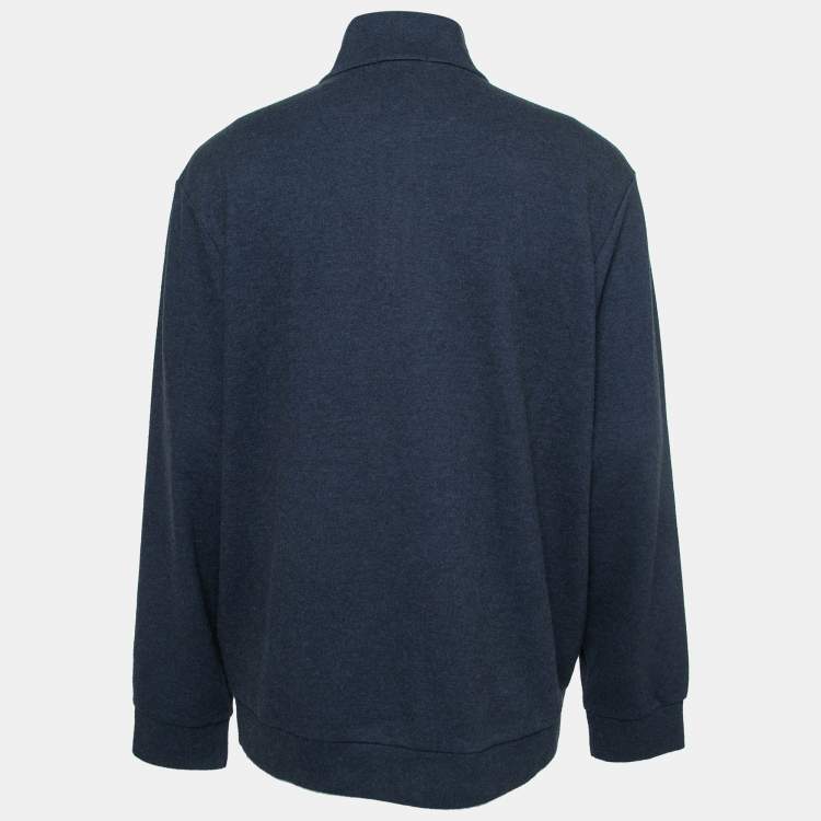 Pre Owned Polo Ralph Lauren Navy Blue Knit Long Sleeve Jumper XL