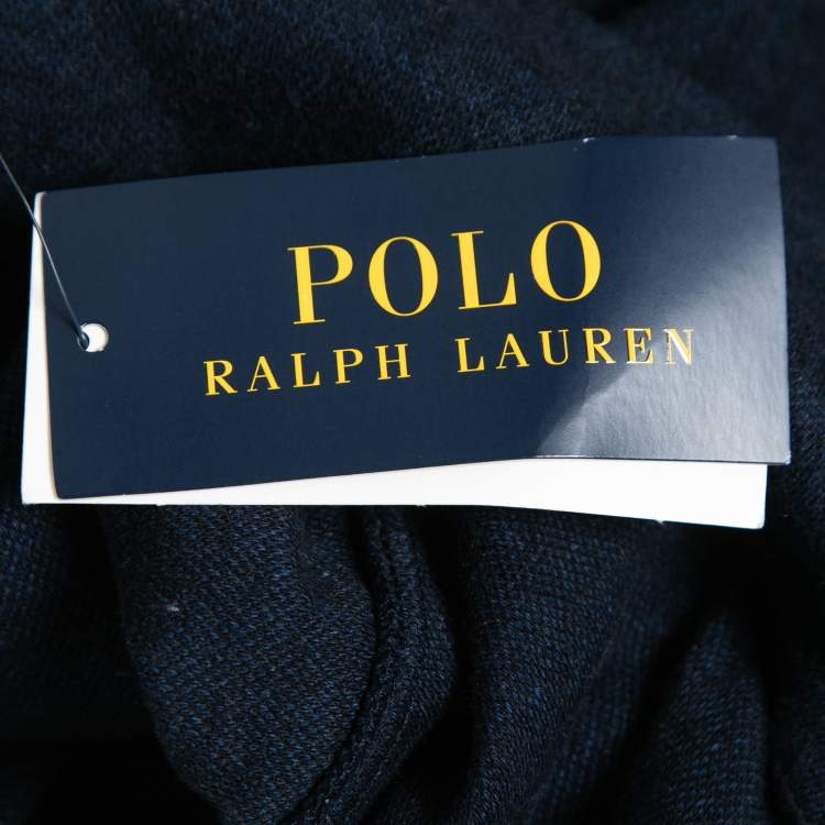 Pre Owned Polo Ralph Lauren Navy Blue Knit Long Sleeve Jumper XL