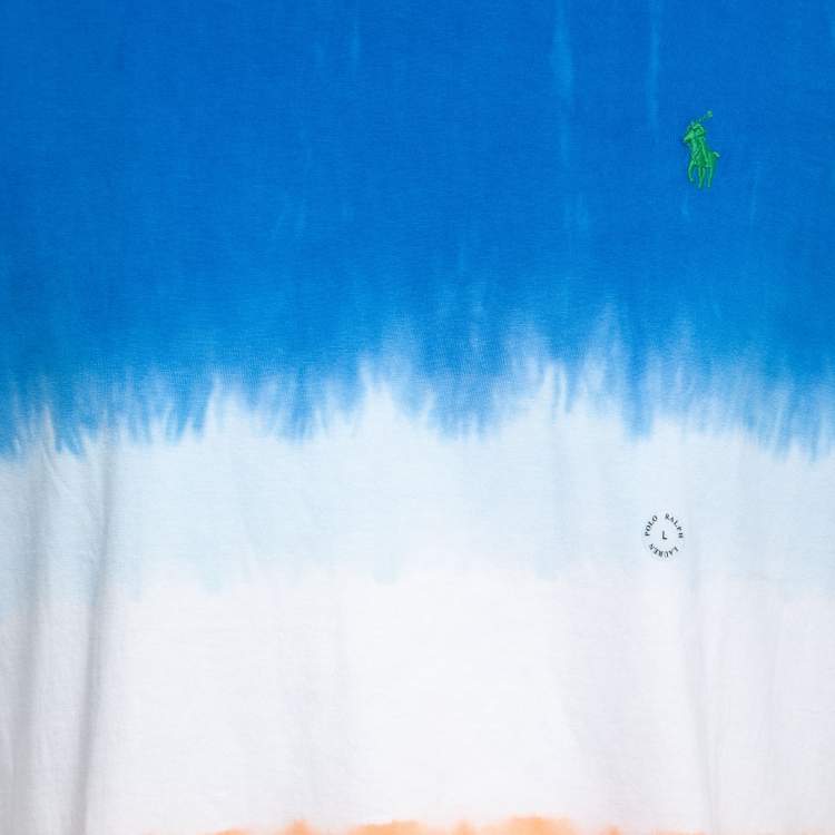 Pre Owned Polo Ralph Lauren Multicolor Tye-Dye Print Cotton T-Shirt L
