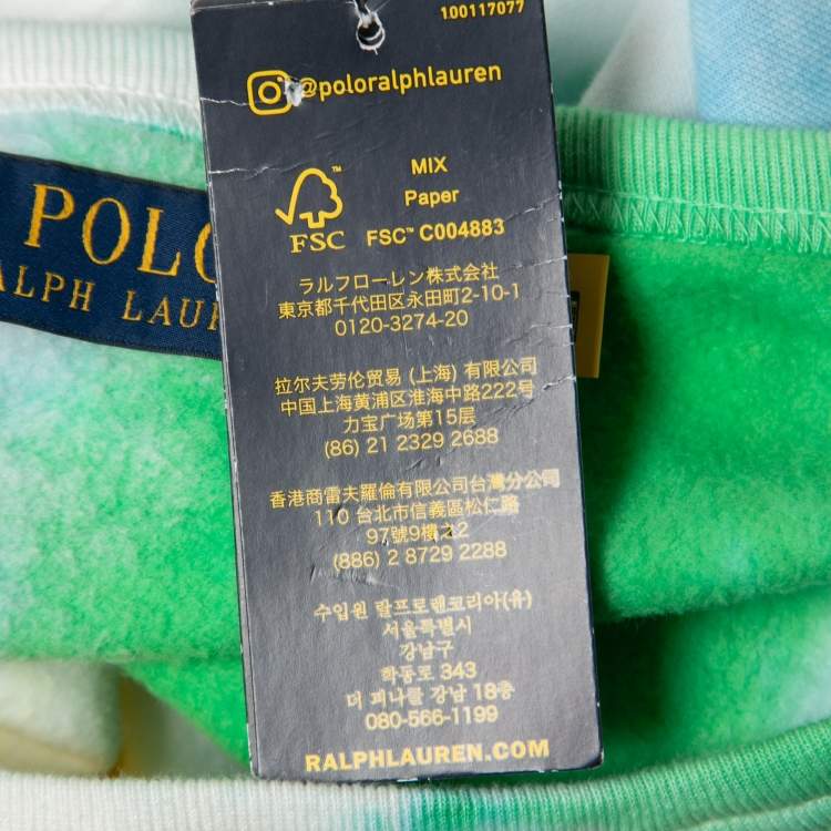 Pre Owned Polo Ralph Lauren Multicolor Tie-Dye Print Cotton Sweatshirt L