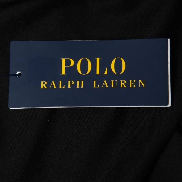 Pre Owned Polo Ralph Lauren Black Cotton Classic Fit V-Neck T-Shirt L