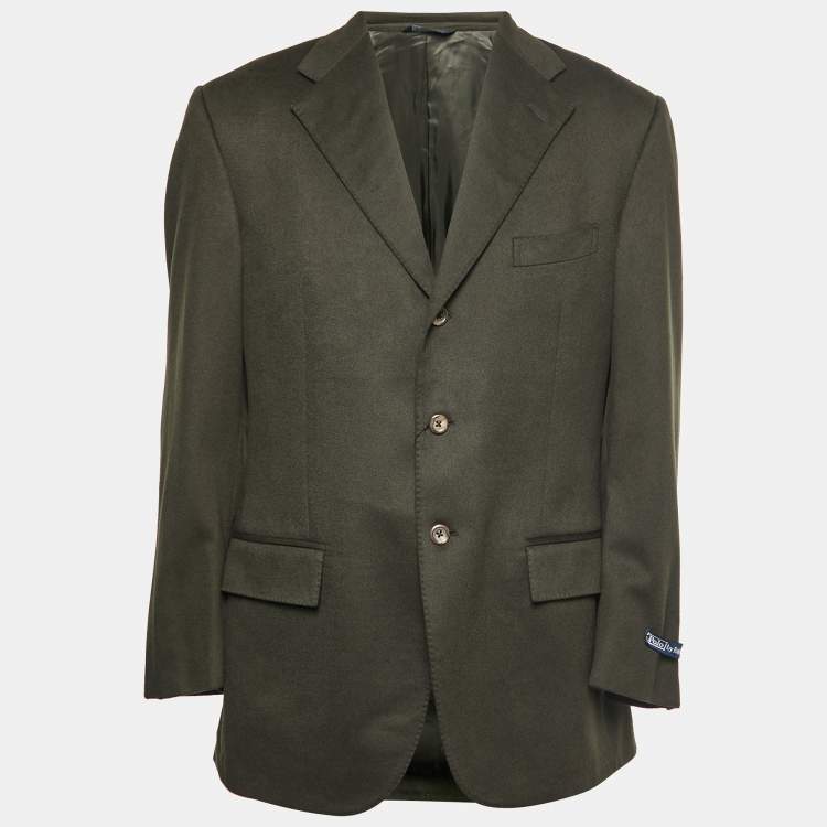Pre Owned Polo Ralph Lauren Green Cashmere Single Breasted Blazer L
