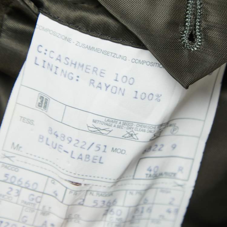 Pre Owned Polo Ralph Lauren Green Cashmere Single Breasted Blazer L