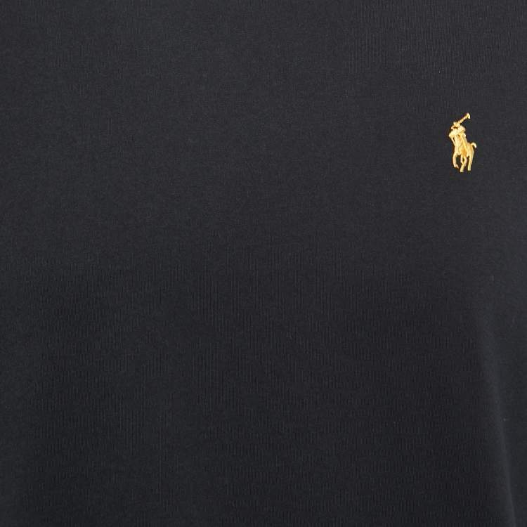 Pre Owned Polo Ralph Lauren Black Cotton Custom Slim Fit T-Shirt L