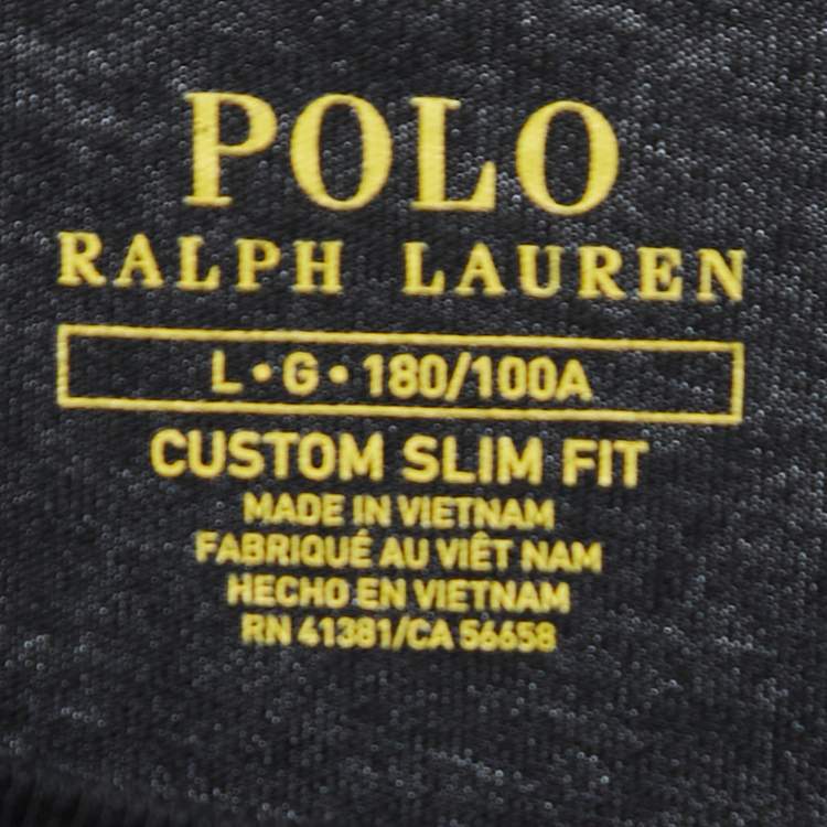 Pre Owned Polo Ralph Lauren Black Cotton Custom Slim Fit T-Shirt L