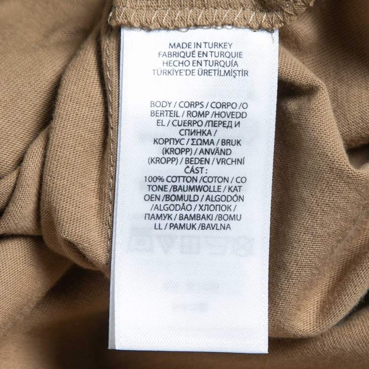 Pre Owned Polo Ralph Lauren Light Brown Cotton Custom Slim Fit T-Shirt XXL