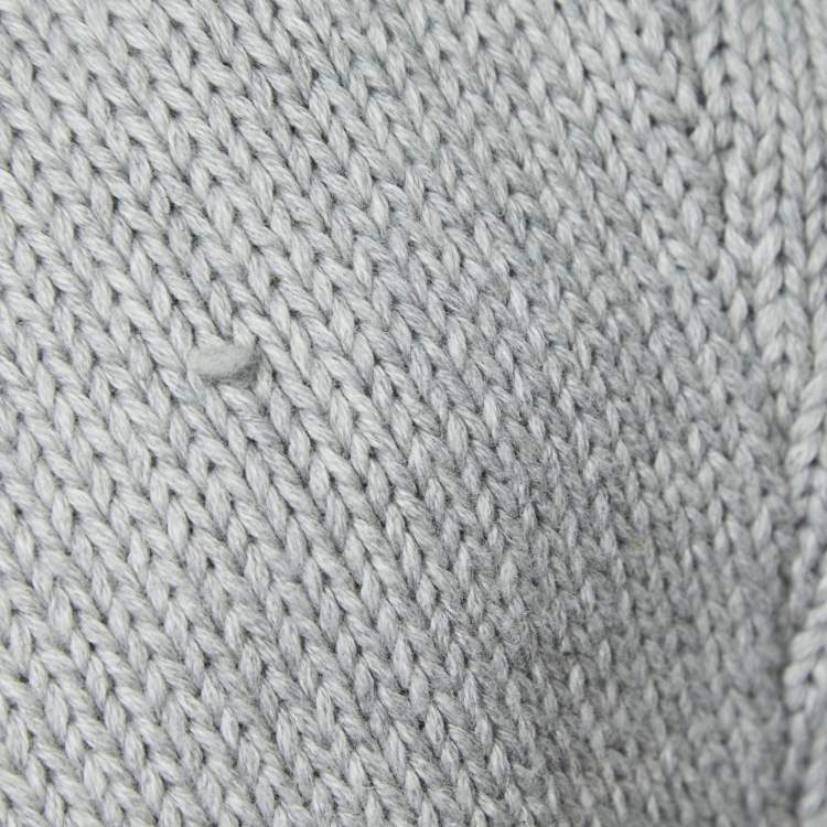 Pre Owned Polo Ralph Lauren Grey Cotton Knit Crew Neck Sweater XXL