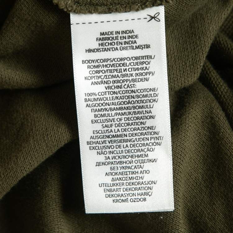 Pre Owned Polo Ralph Lauren Green Cotton Logo Embellished Polo T-Shirt M