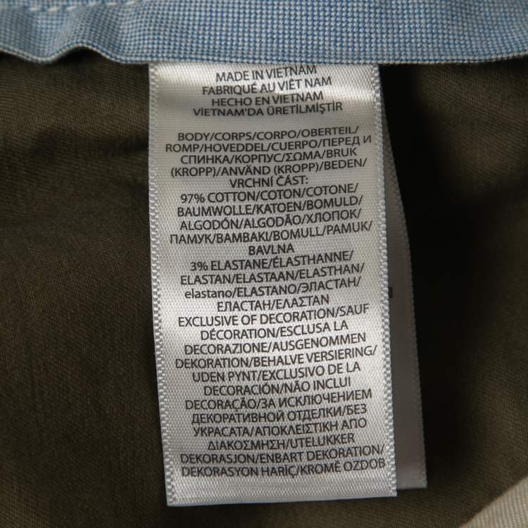 Pre Owned Polo Ralph Lauren Green Cotton Straight Fit Trousers L