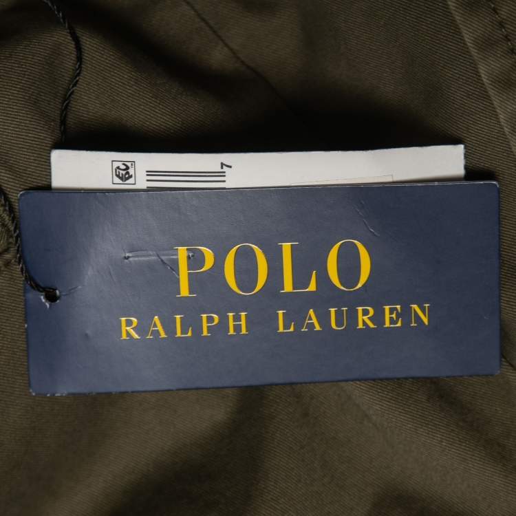 Pre Owned Polo Ralph Lauren Green Cotton Straight Fit Trousers L