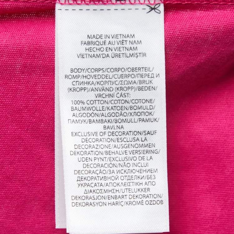 Pre Owned Polo Ralph Lauren Pink/Blue Logo Embroidered Cotton Crew Neck Long Sleeve T-Shirt L 