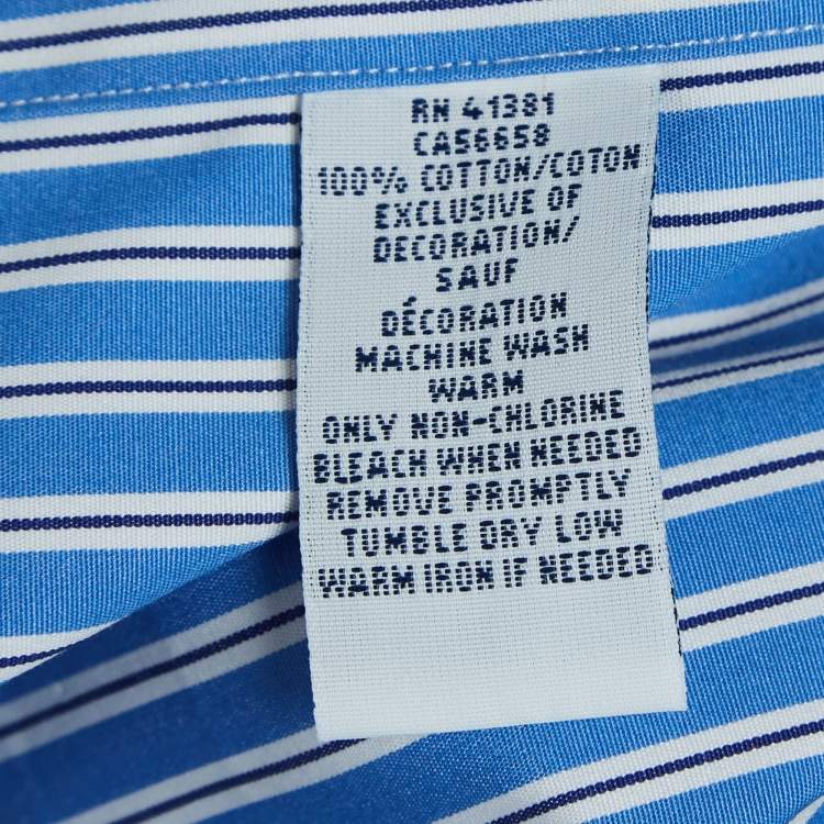 Pre Owned Polo Ralph Lauren Pinstripe Cotton Buttoned Shirt XXL