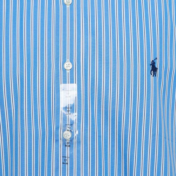 Pre Owned Polo Ralph Lauren Pinstripe Cotton Buttoned Shirt XXL
