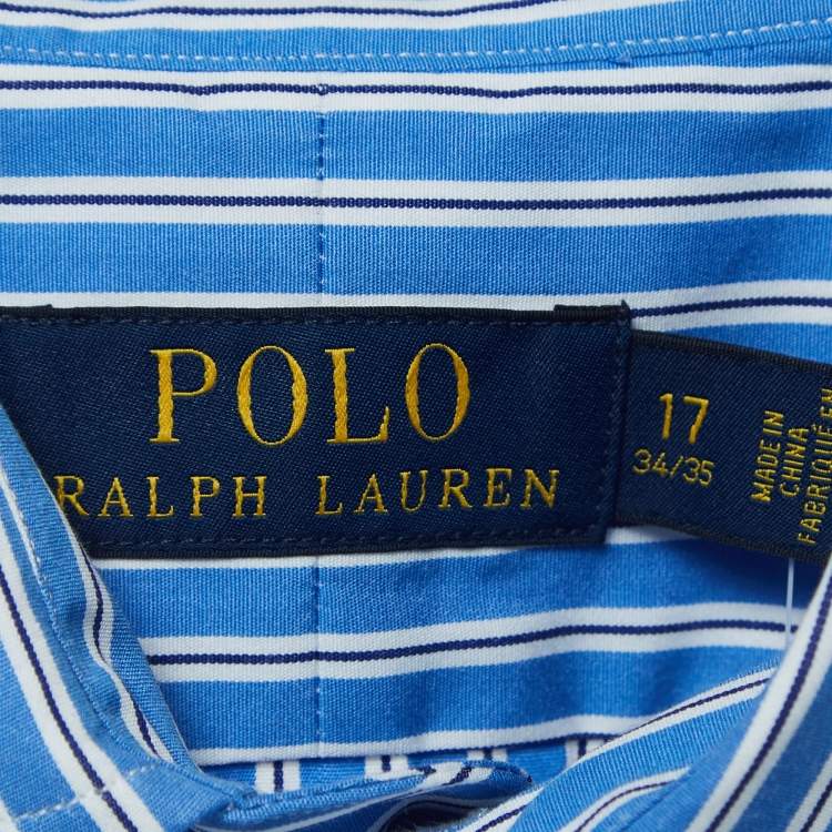 Pre Owned Polo Ralph Lauren Pinstripe Cotton Buttoned Shirt XXL