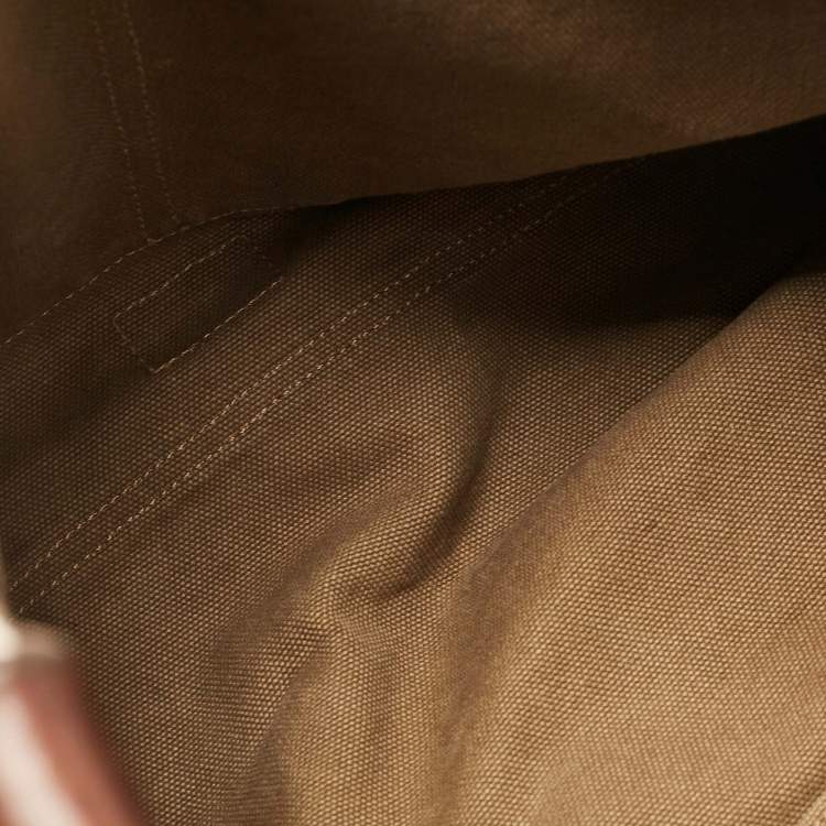 Pre Owned Polo Ralph Lauren Brown/Khaki Canvas Oversized Messenger Bag