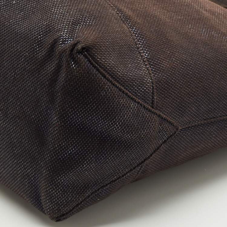 Pre Owned Polo Ralph Lauren Metallic Canvas Big Pony Tote