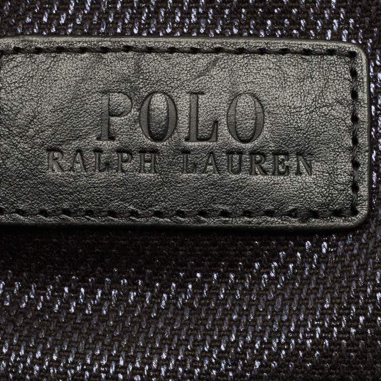Pre Owned Polo Ralph Lauren Metallic Canvas Big Pony Tote