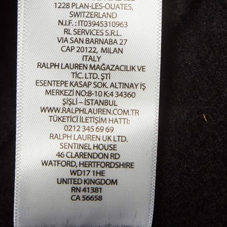 Pre Owned Polo Ralph Lauren Black Cable Knit Crew Neck Sweatshirt XXL