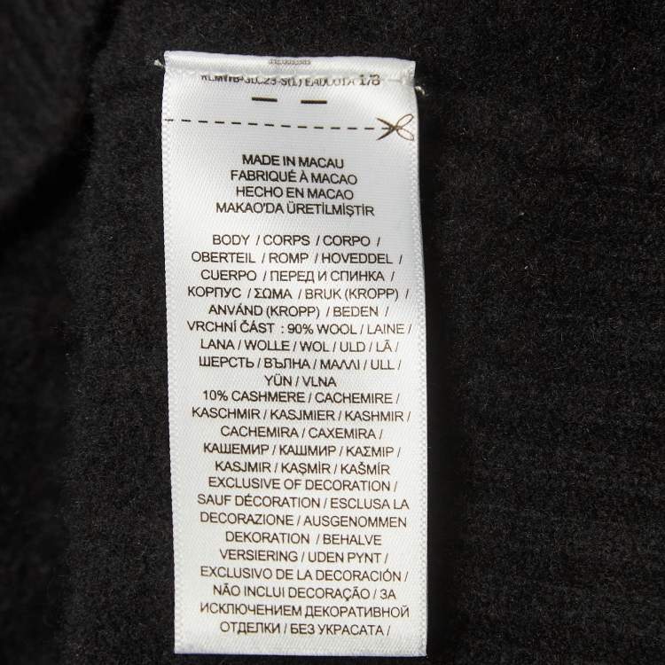 Pre Owned Polo Ralph Lauren Black Cable Knit Crew Neck Sweatshirt XXL