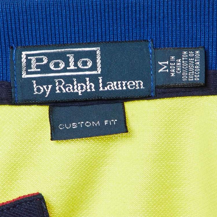 Pre Owned Polo Ralph Lauren Multicolor Cotton Pique Polo T-Shirt M