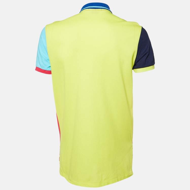 Pre Owned Polo Ralph Lauren Multicolor Cotton Pique Polo T-Shirt M