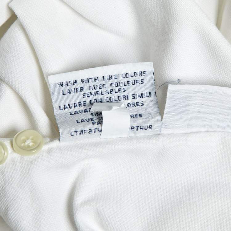 Pre Owned Polo Ralph Lauren White Cotton Custom Fit Button Down Shirt M