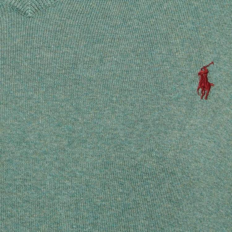 Pre Owned Polo Ralph Lauren Green Cotton Knit Sleeveless T-Shirt L